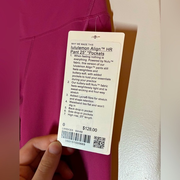 🆕 Lululemon Align High-Rise Pant with Pockets 25" in Washed Mauve Size 0 - Picture 8 of 8